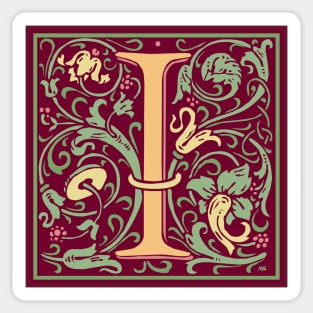 William Morris Vintage Letter I Sticker